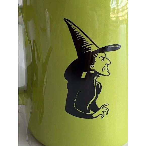 Rae Dunn Wizard of Oz Coffee Mug Green Wicked Witch Hat Topper Get You My Pretty - Picture 3 of 9